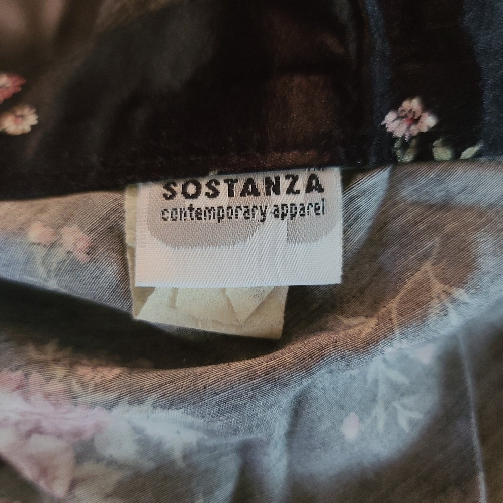 Sostanza vintage satin floral flare short skirt szS - Picture 6 of 6